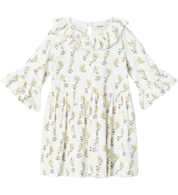 Lil Atelier Kjole - Rib - Nmfgavo - Coconut Milkyellow Flower