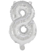 Decorata Party Foileballon - 85 Cm - No 8 - Sølv