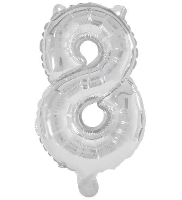 Decorata Party Foileballon - 85 Cm - No 8 - Sølv