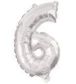 Decorata Party Foileballon - 95 Cm - No 6 - Sølv