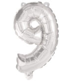 Decorata Party Foileballon - 95 Cm - No 9 - Sølv