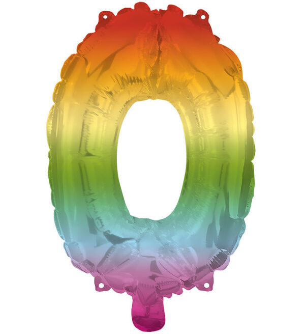 Decorata Party Foileballon - 95 Cm - No 0 - Rainbow
