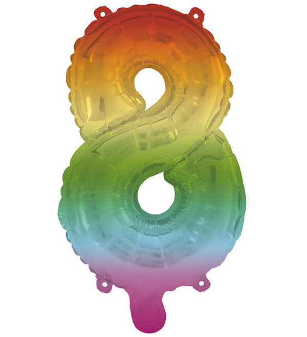 Decorata Party Foileballon - 95 Cm - No 8 - Rainbow