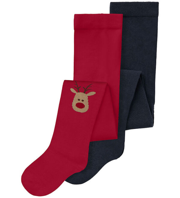 Name It Strømpebukser - Nmfvichristmas - 2-pak - Dark Sapphirej