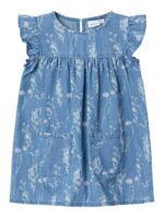 Gry Kortærmet Kjole - Medium Blue Denim - 110