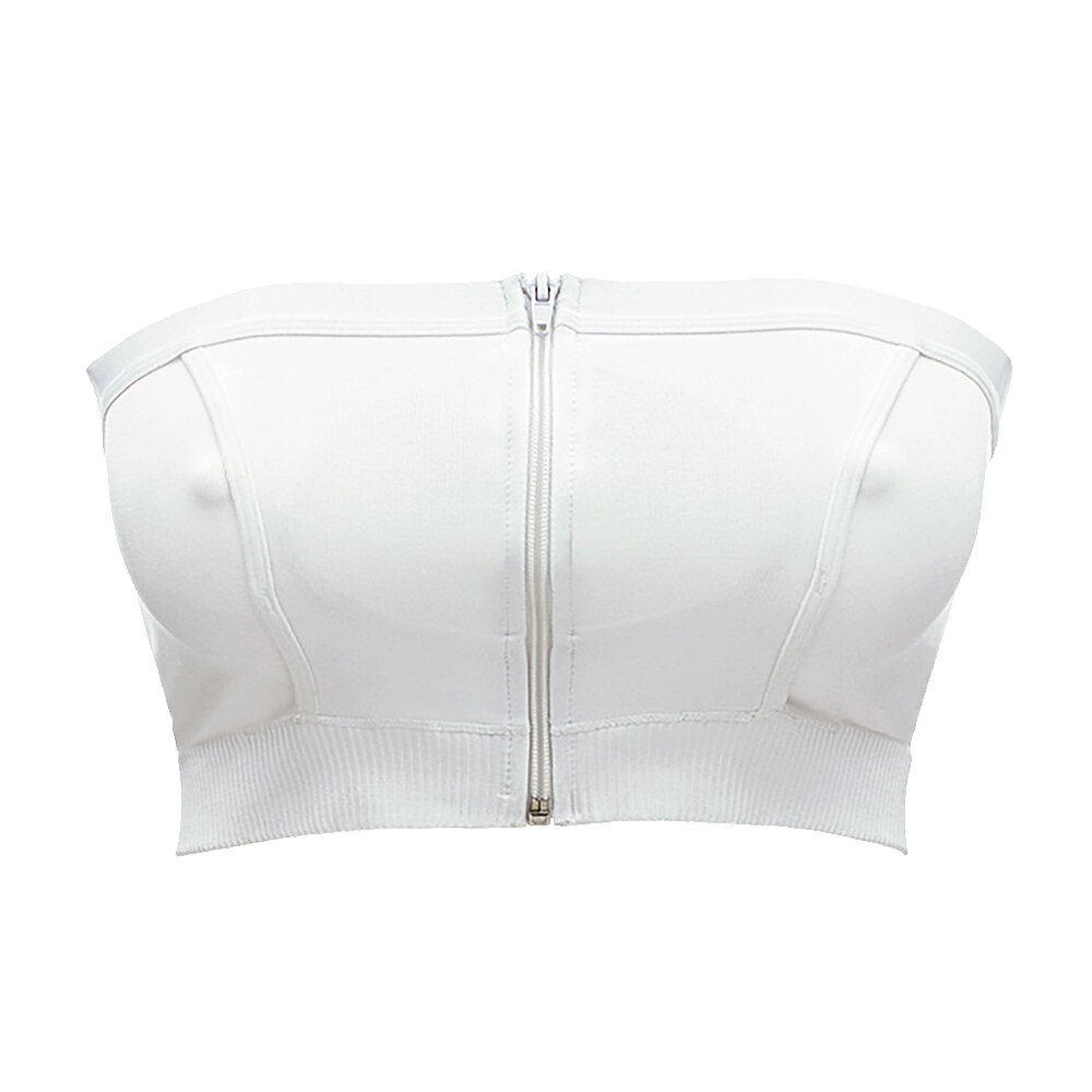 Håndfri Pumpe Bustier i Hvid - Praktisk Amme BH