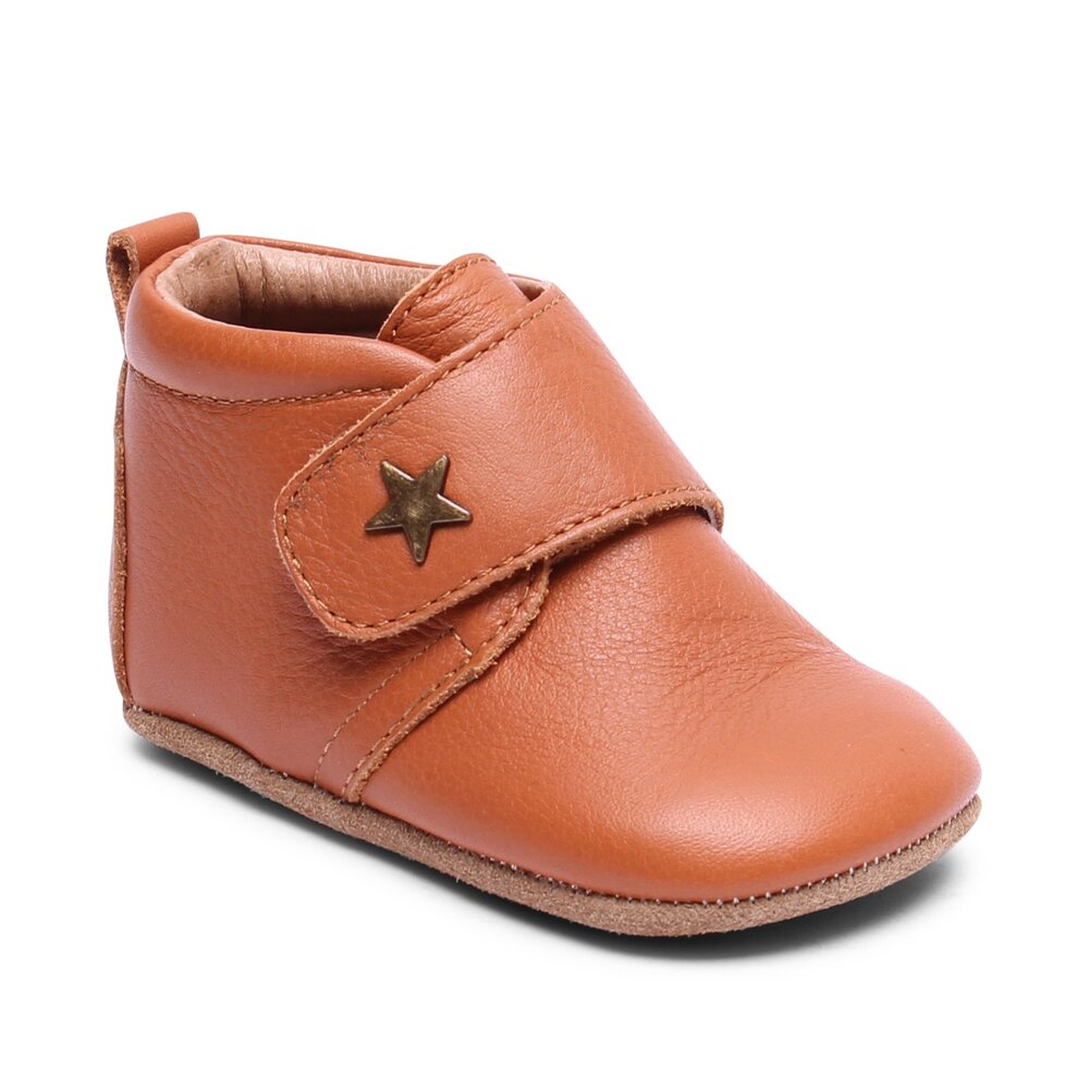 Velcro Hjemmesko til Lille Baby - Cognac 24