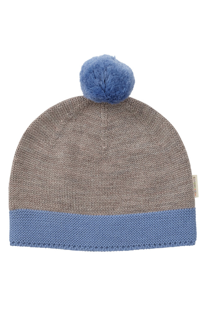 Hue Strikket Merino Uld - Blue - 44-46